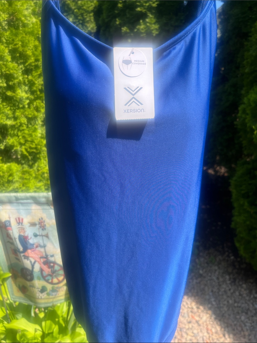 Xersion Deep Blue Scoop-Neck One-Piece Swimsuit Size XL